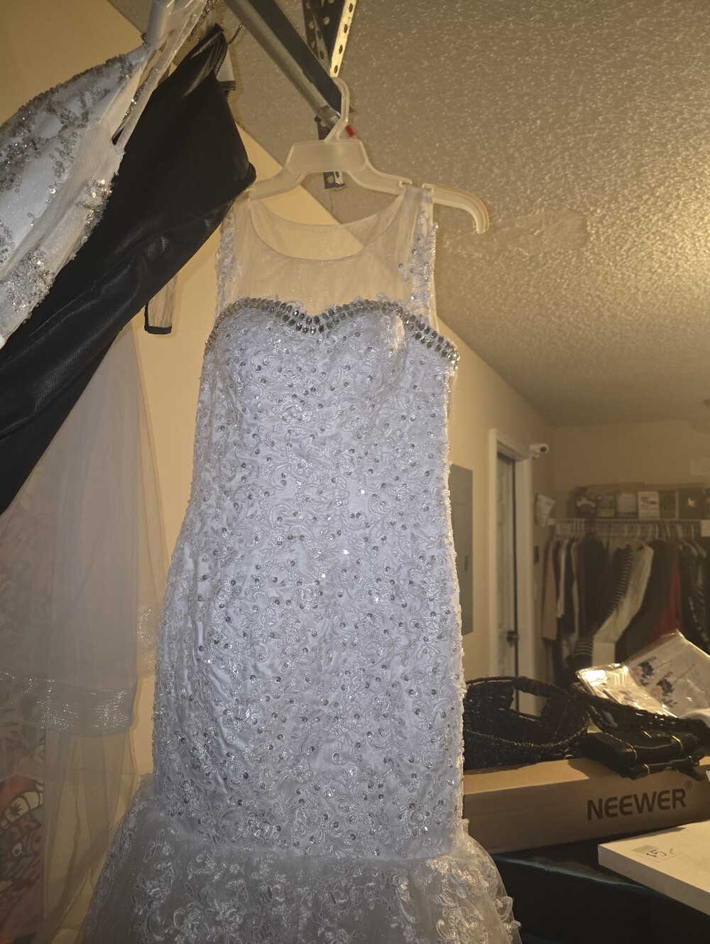 Floral & Bedazzled Mermaid Wedding Dress